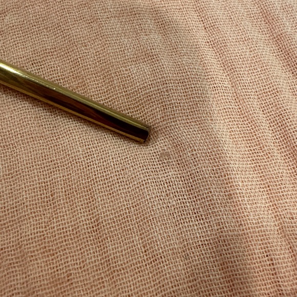 POL Peach Button-Placket Gauze Top with Pink Knit Sleeves - Picture 8 of 8